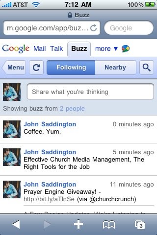 Buzz on the iPhone, Cooler than Twitter (and Possibly More Useful)