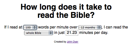 how long does it take to read the bible
