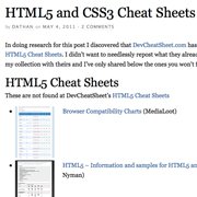 HTML5 and CSS3 Cheat Sheets