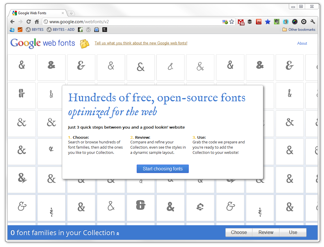 New: Google Web Fonts 2.0