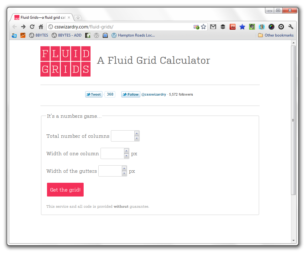 CSS Fluid Grid Calculator