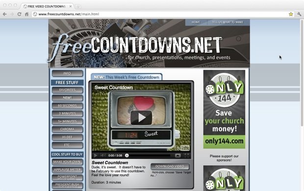 A great source of free video countdowns