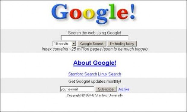 Original Homepages: Twitter, Google, Yahoo! & Facebook