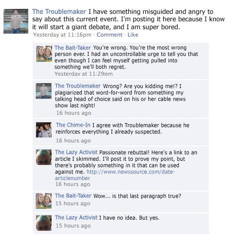 Typical Facebook Arguments
