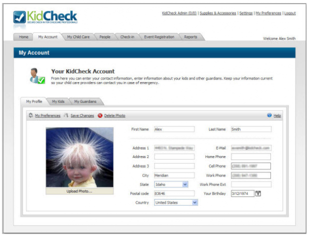 kidcheck security childcare check-in