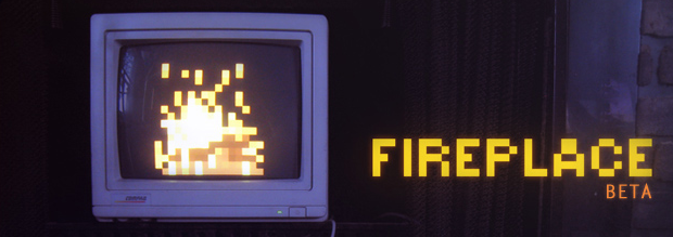 8bit fireplace computer screen fire