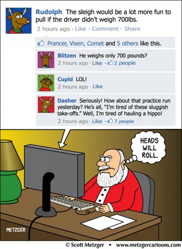 If Santa’s Reindeer Were on Facebook