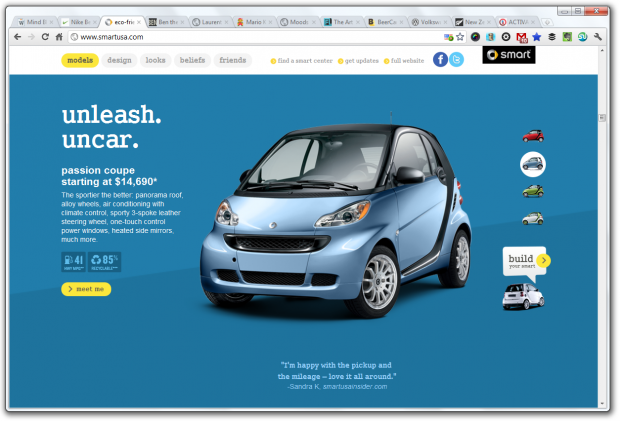 parallax scrolling smart car usa