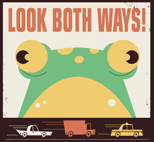 Frogger Public Safety Announcement Poster