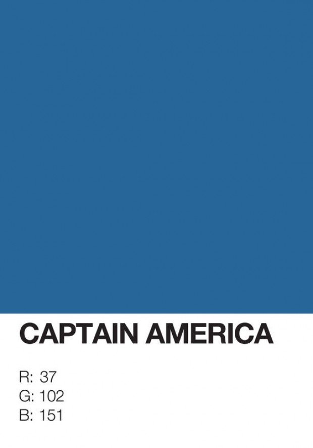 pantone superhero captain america