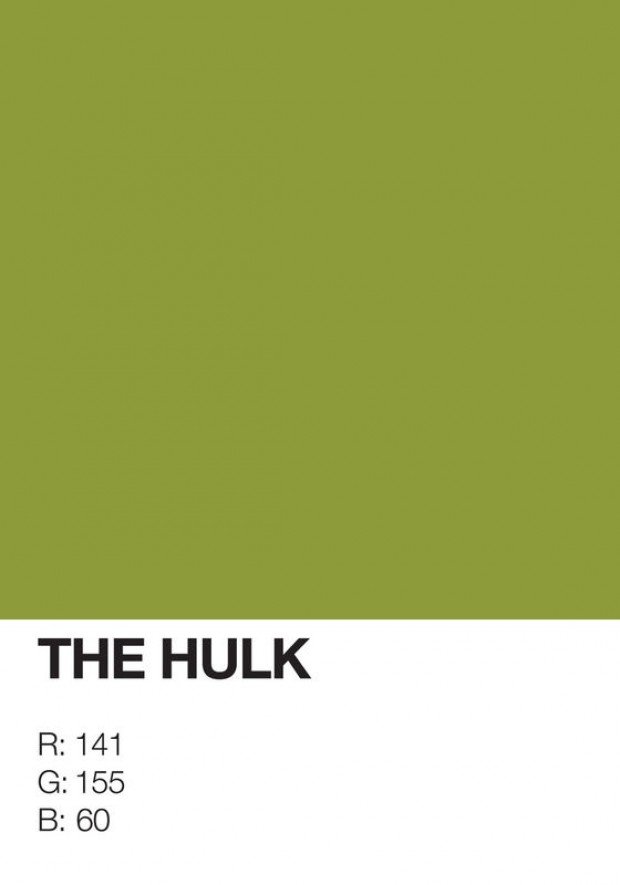 pantone superhero the hulk