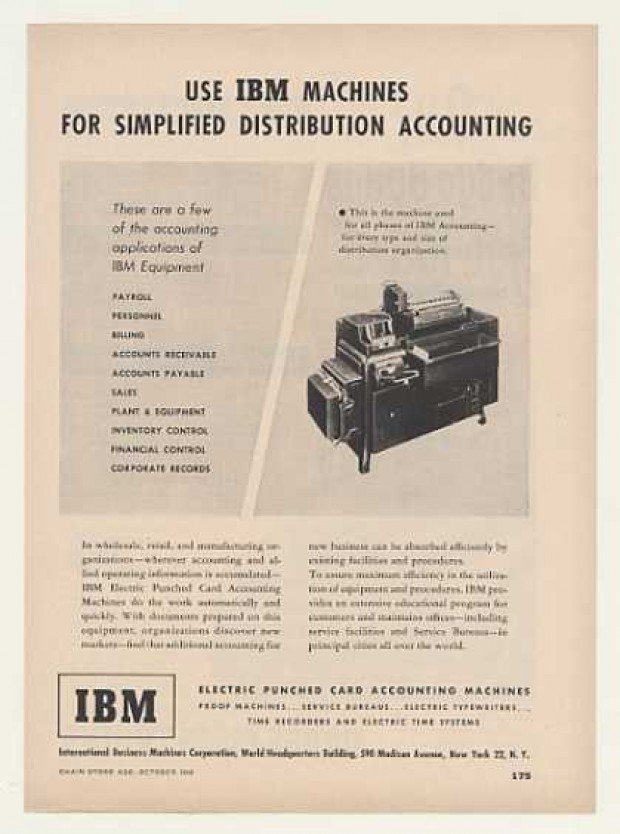 vintage computer ads 1940s ibm electric punched card accounting machine