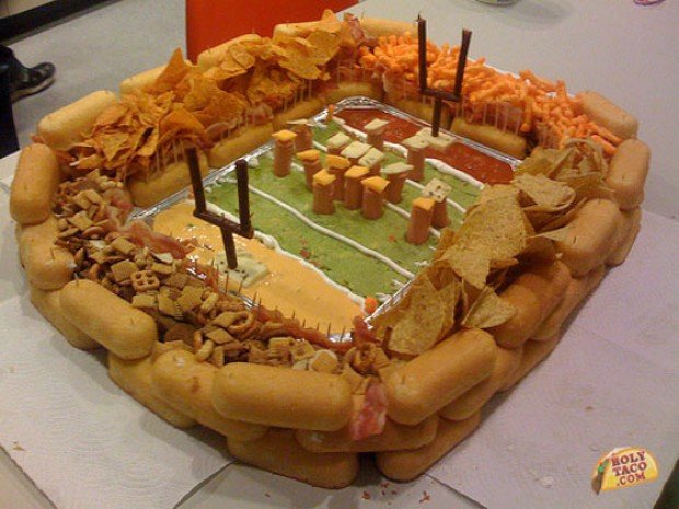 super bowl food football stadium decorations