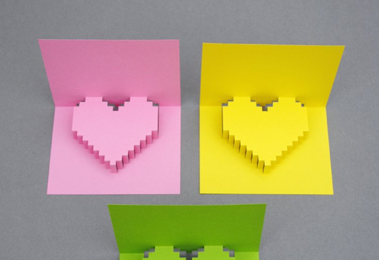 How-To Make Your Own Valentine’s Day Pixelated Pop-Up Card