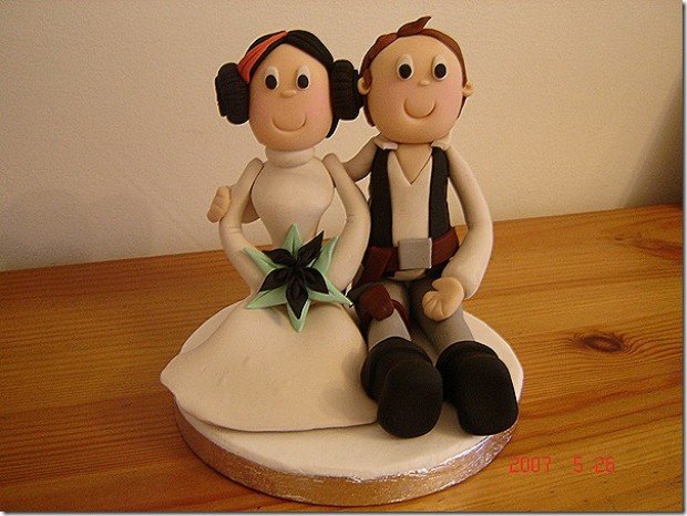 star wars wedding cake toppers han solo princess leia
