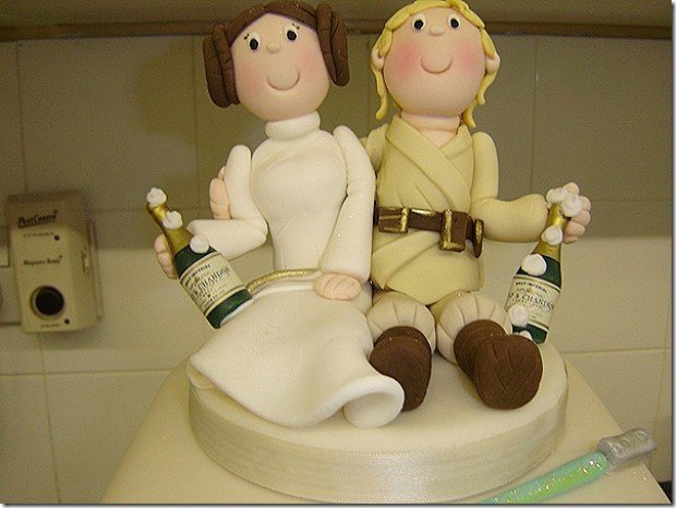 star wars wedding cake toppers luke princess leia