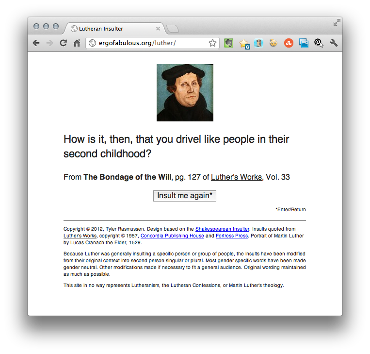 If Martin Luther Had Twitter: The Lutheran Insulter