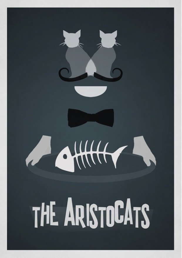 minimal disney movie poster aristocats