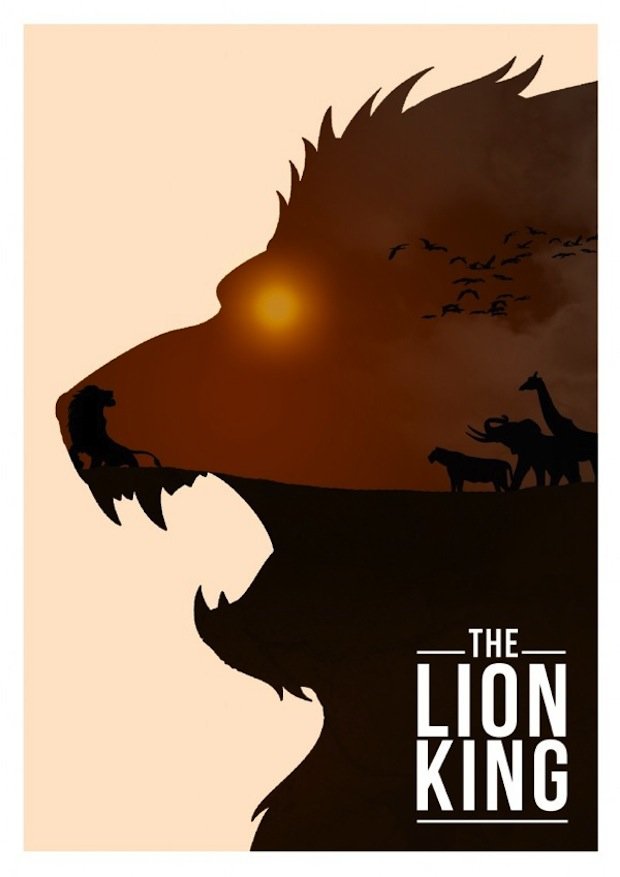 minimal disney movie poster lion king