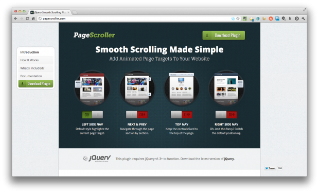 page scroller jquery plugin