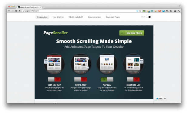 page scroller jquery plugin