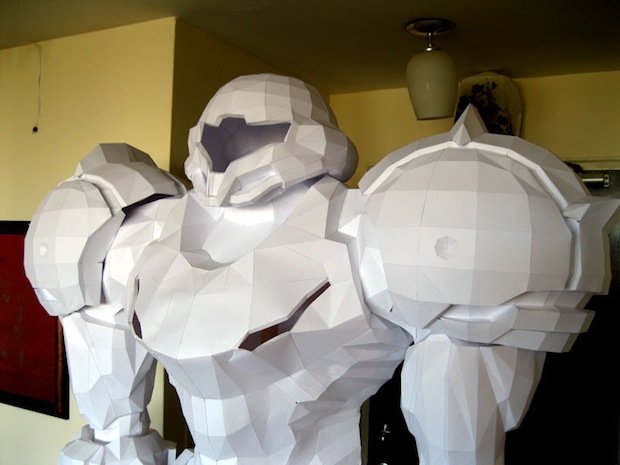 Life-Sized Samus Aran Made from Paper