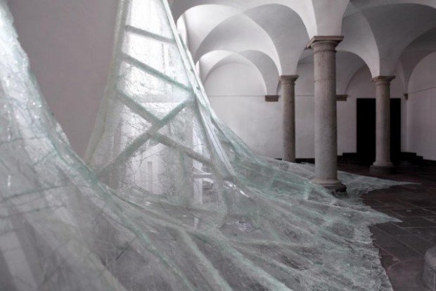 Wall of Shattered Glass Floods a Benedictine Monastery