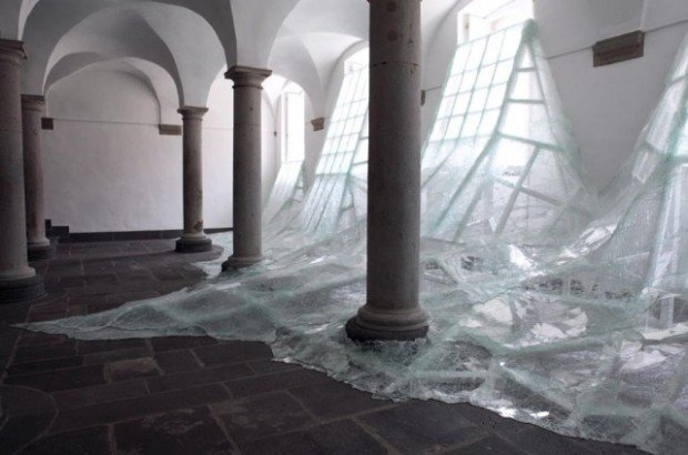 Wall of Shattered Glass Floods a Benedictine Monastery