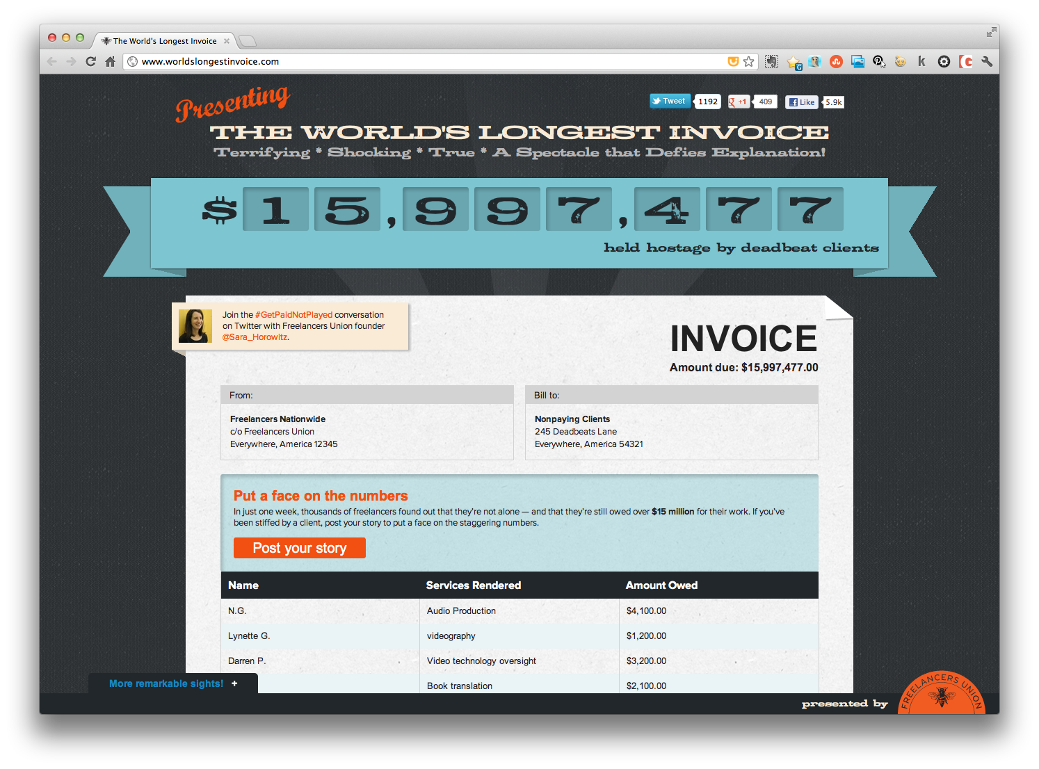 the worlds longest invoice