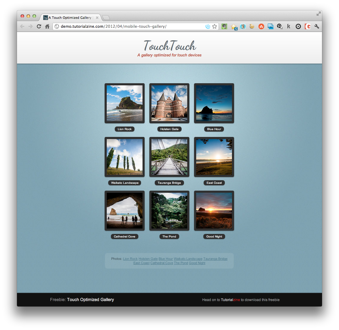 A Touch Optimized jQuery Gallery Plugin