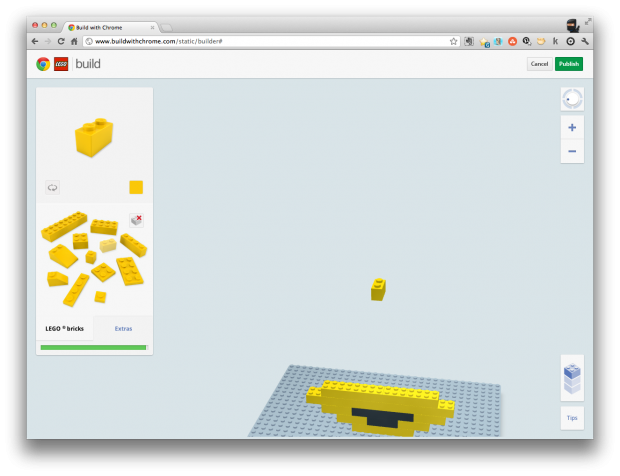 Virtual LEGO Blocks: Build with Chrome, Set on Google Maps