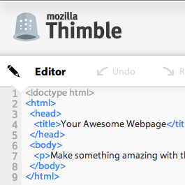 Mozilla Thimble – Browser Based HTML & CSS Editor