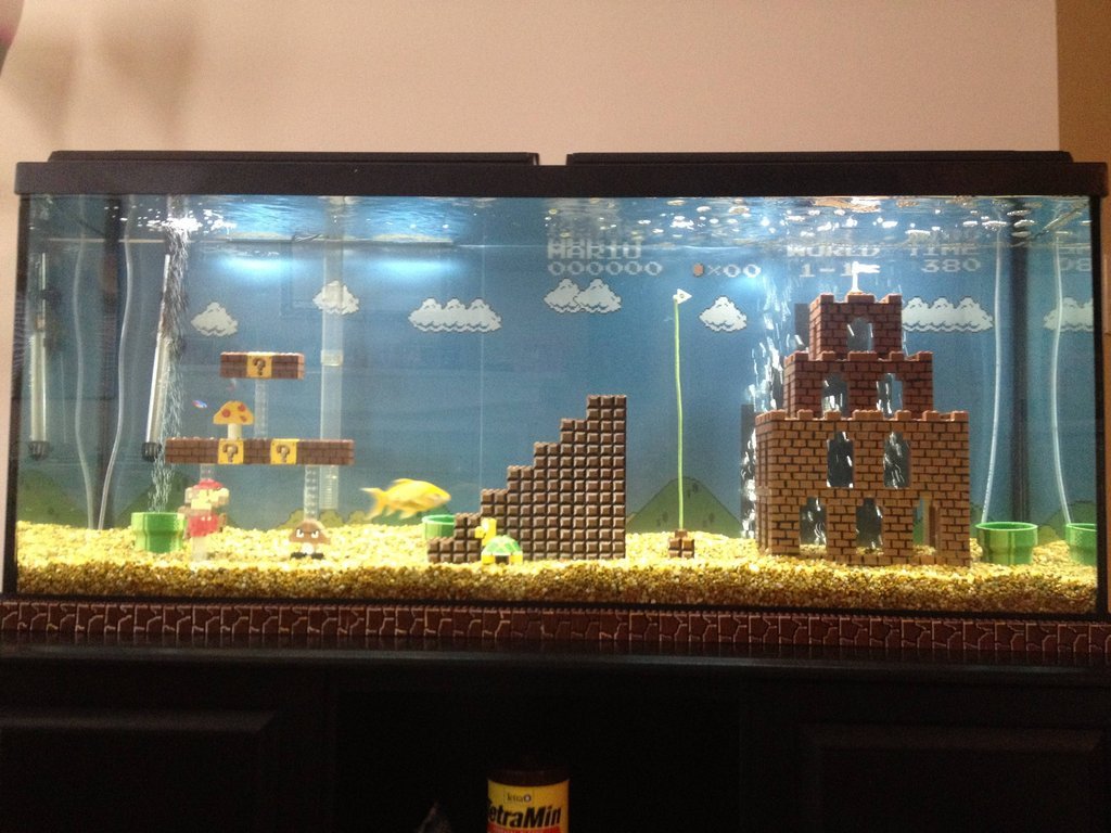 super mario bros fish tank