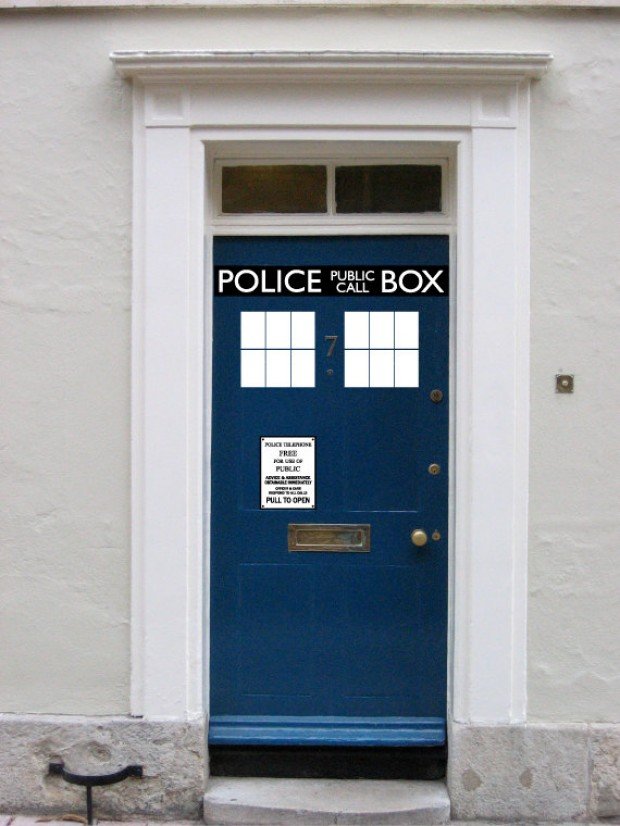 dr who TARDIS door sticker decals