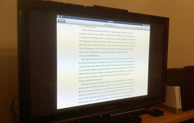 iPad mirroring Bible to Apple TV