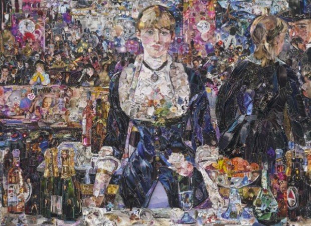Famous Paintings Recreated Using Thousands of Torn Magazine Scraps