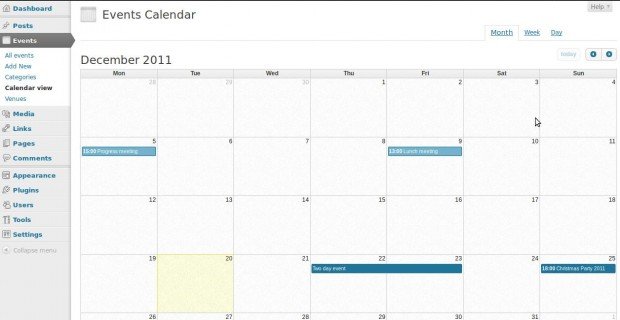 Event Organiser organizer calendar wordpress plugin