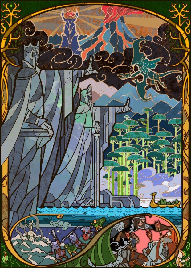 lord of the rings stained glass