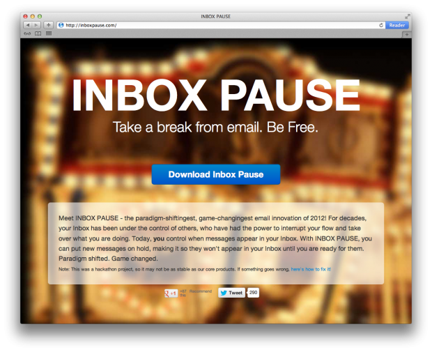pause inbox email gmail google