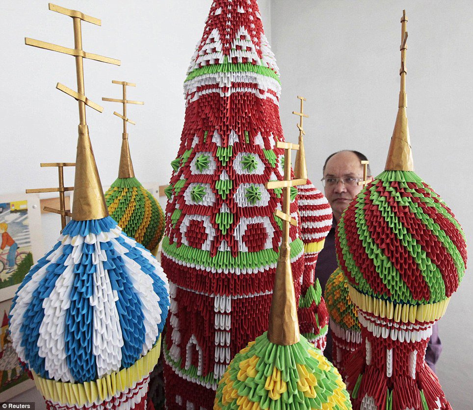 paper origami folding models russian landmarks