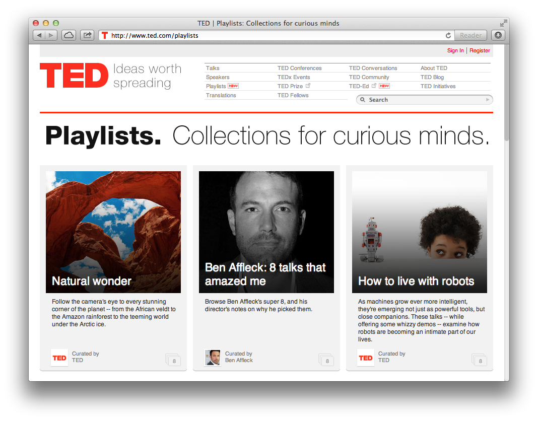 Introducing: TED Playlists