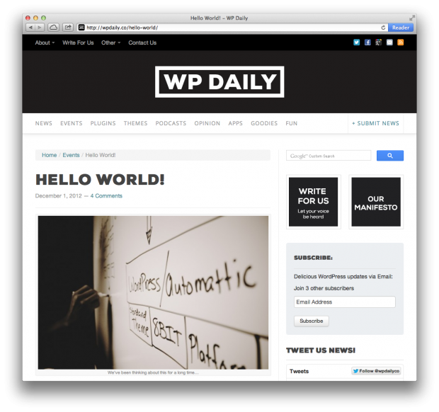 WP Daily WordPress News blog