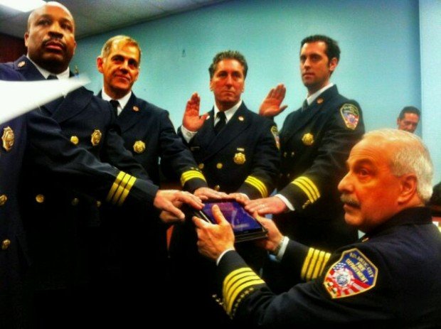 firefighters sworn in tablet bible app