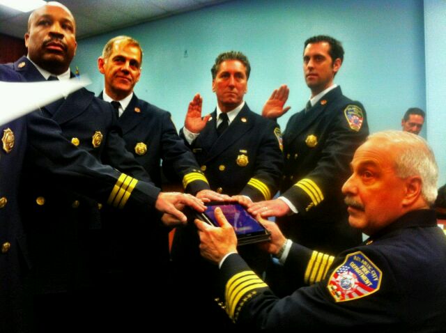 Firefighters Sworn In Using Bible App