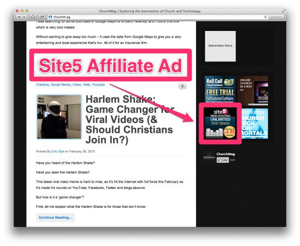 Affiliate Ad Screenshot