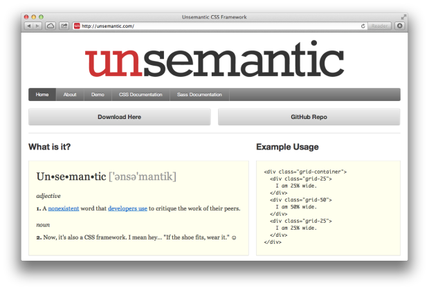 Unsemantic CSS Framework