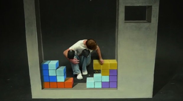 Stop Motion Chalk Tetris by Chris Carlson