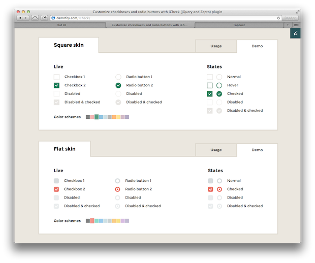 iCheck Web Checkboxes UI