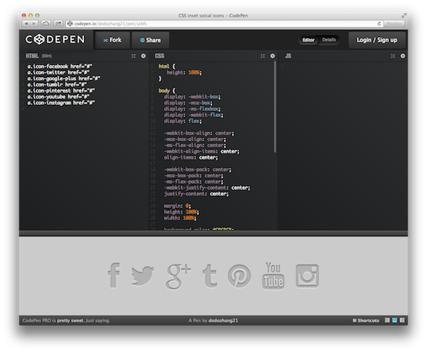CodePen: HTML, CSS & JavaScript Browser Tool