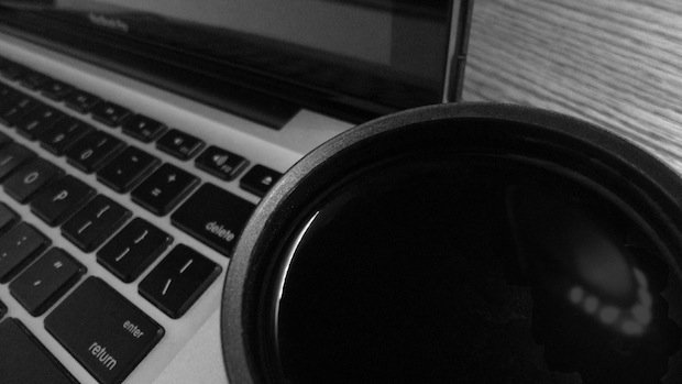 computer and coffee